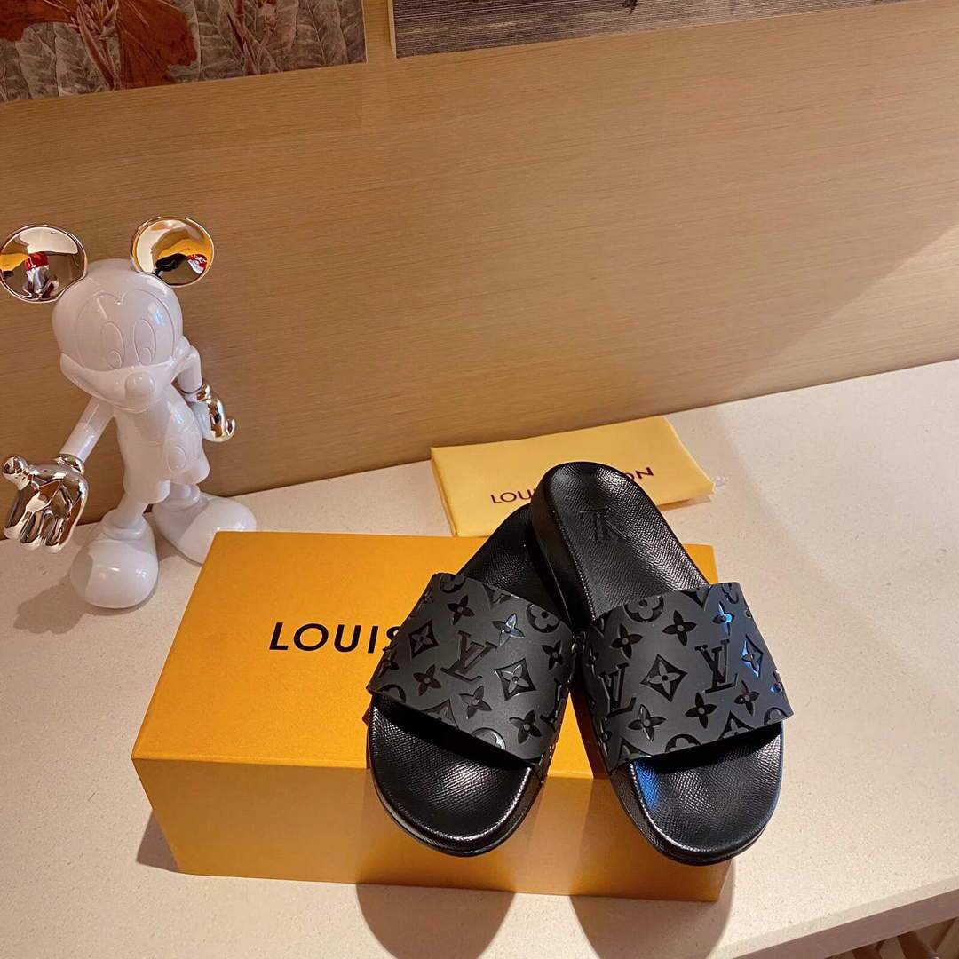 LV Sandals Designer Louis Vuitton Slippers 81118 Black - luxibagsmall