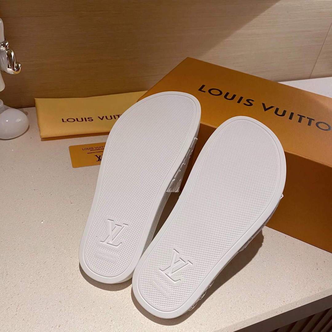 LV Sandals Designer Louis Vuitton Slippers 81117 White - luxibagsmall