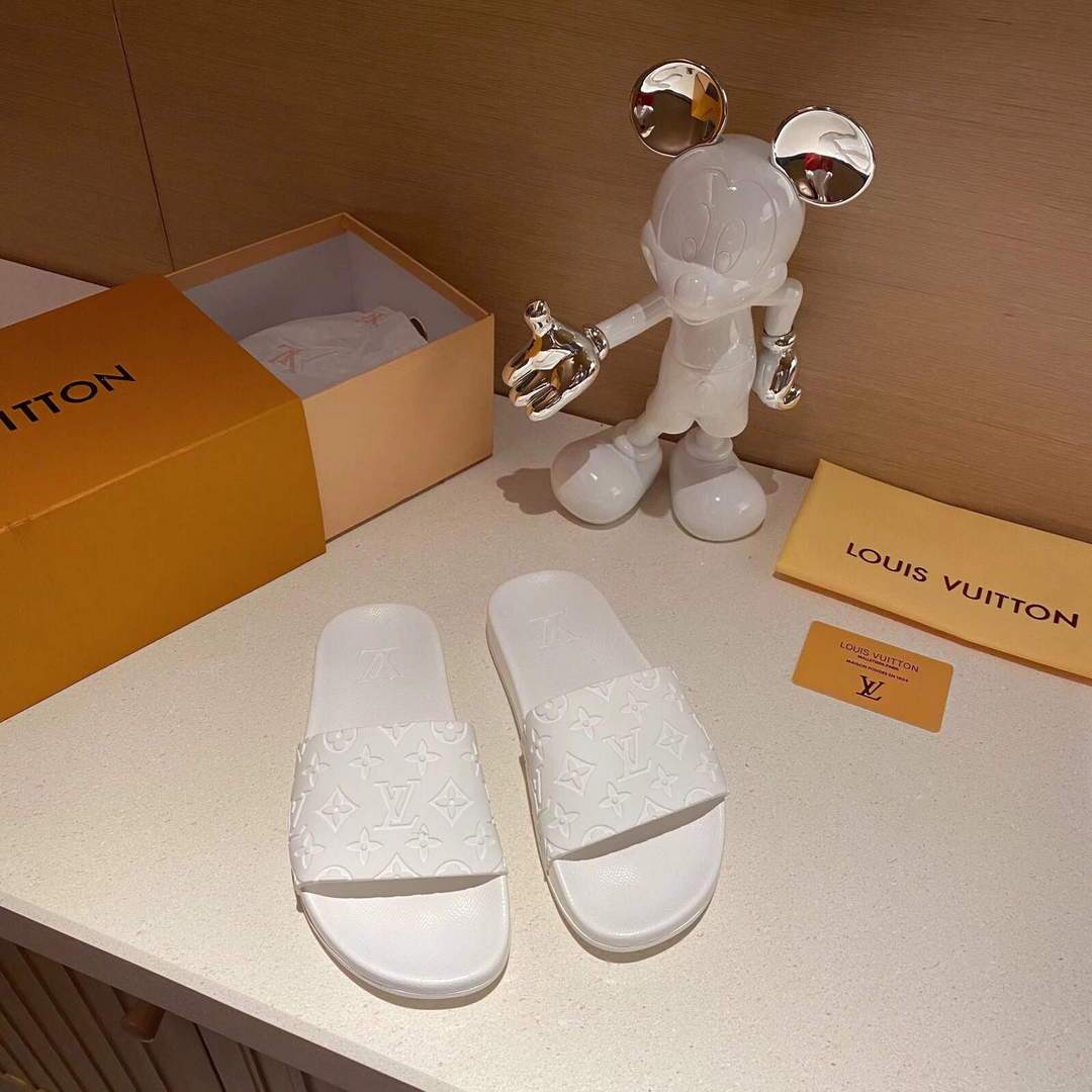 LV Sandals Designer Louis Vuitton Slippers 81117 White - luxibagsmall