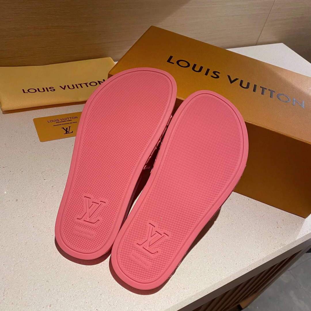 LV Sandals Designer Louis Vuitton Slippers 81120 Pink - luxibagsmall