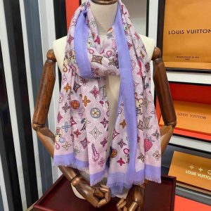 LV Scarves Louis Vuitton Monogram Shawl Scarf M60001 - luxibagsmall