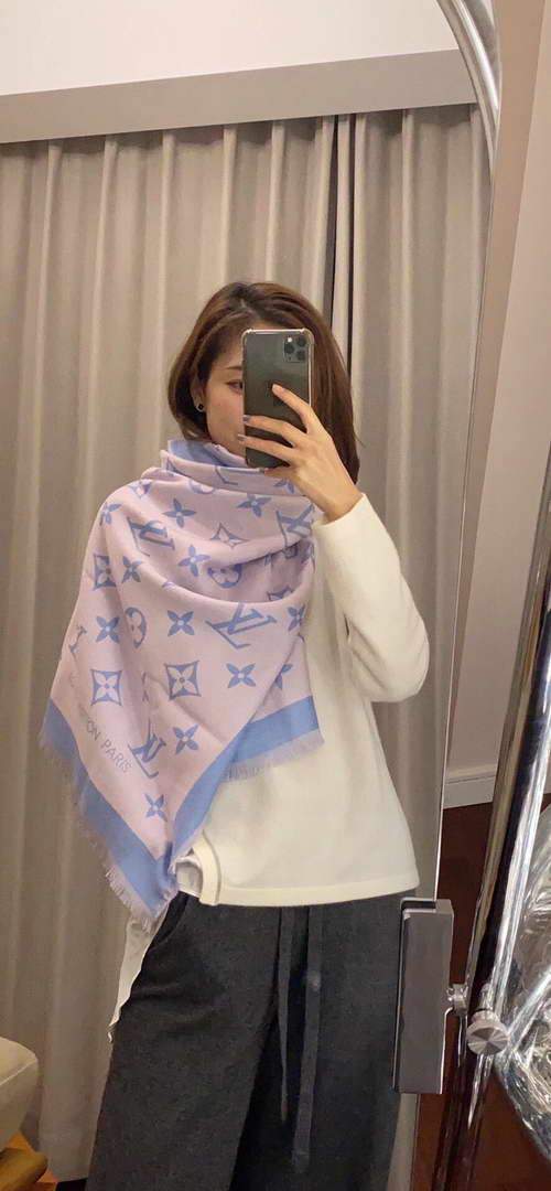 LV Scarves Louis Vuitton Monogram Shawl Scarf M60014 - luxibagsmall