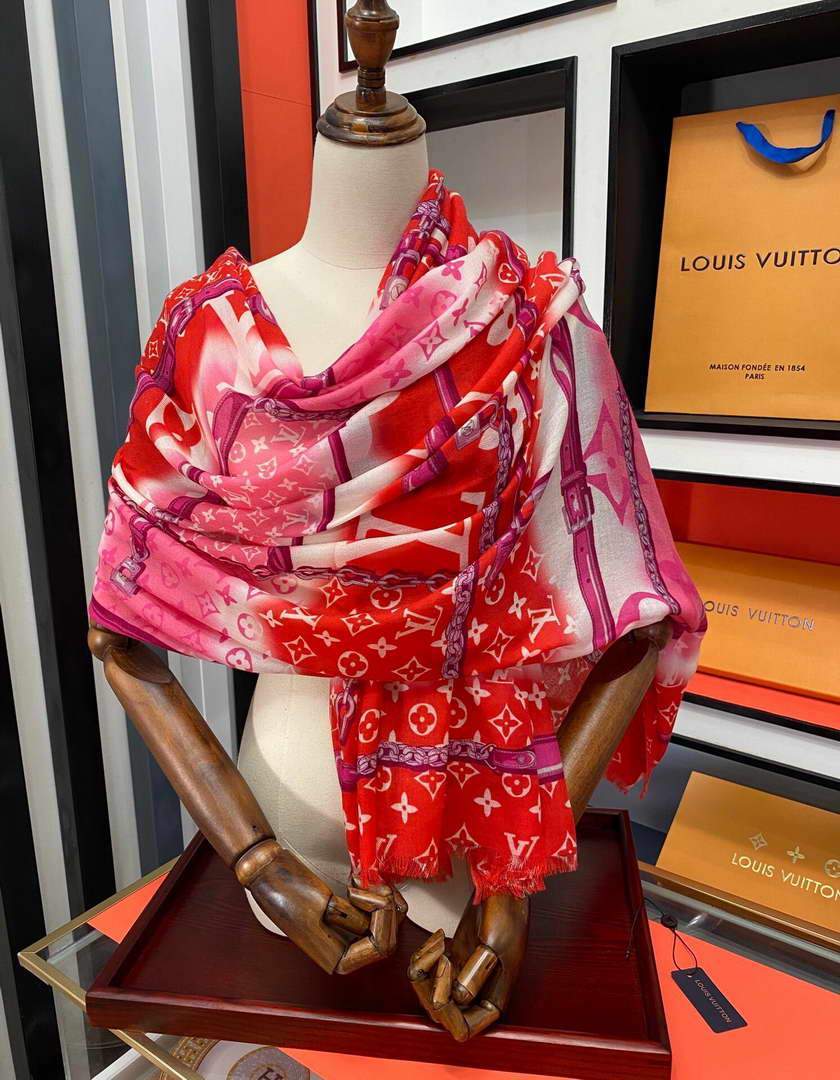 LV Scarves Louis Vuitton Monogram Shawl Scarf M60015 - luxibagsmall