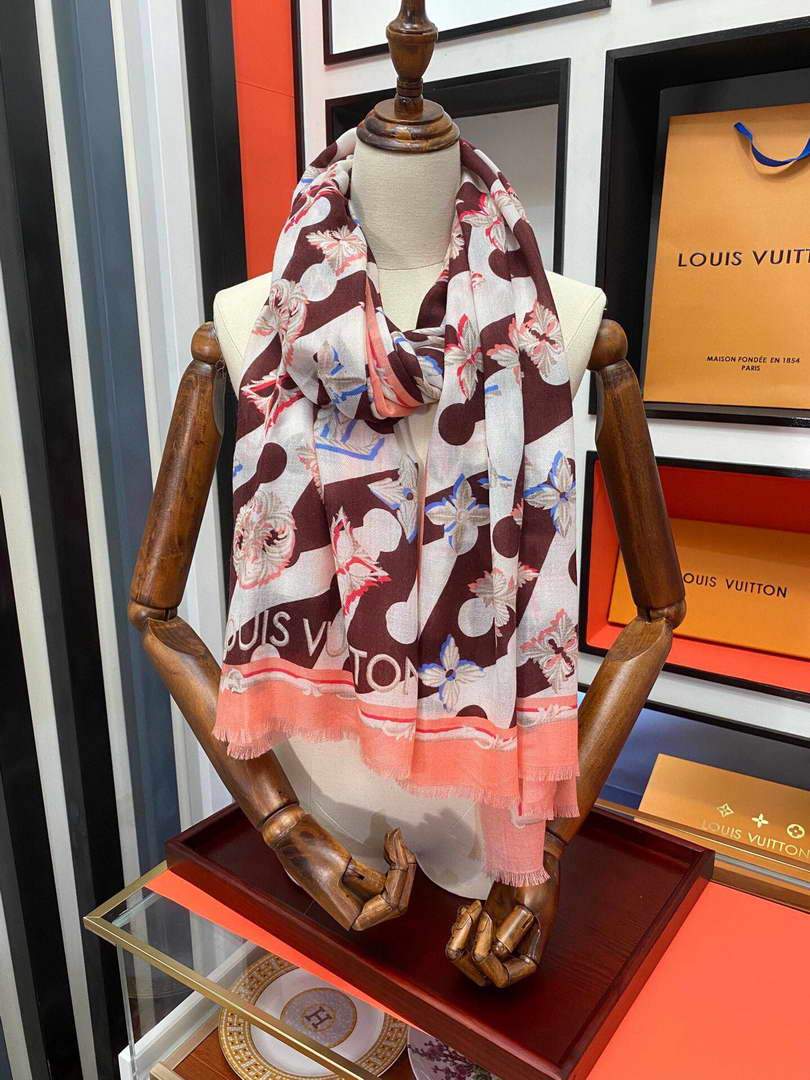 LV Scarves Louis Vuitton Monogram Shawl Scarf M60016 - luxibagsmall