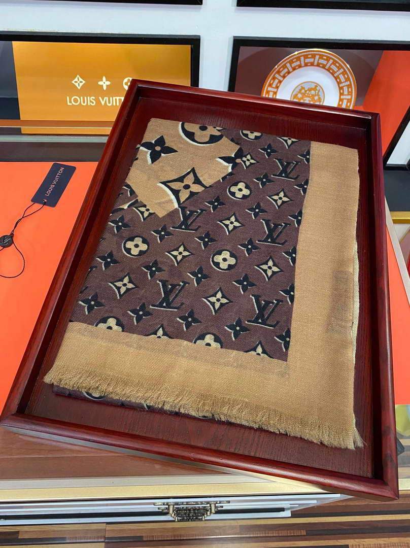 LV Scarves Louis Vuitton Monogram Shawl Scarf M60020 - luxibagsmall