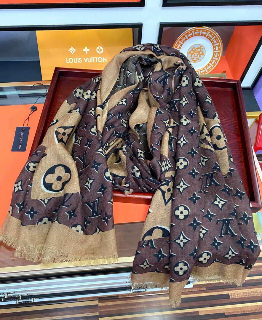 LV Scarves Louis Vuitton Monogram Shawl Scarf M60020 - luxibagsmall