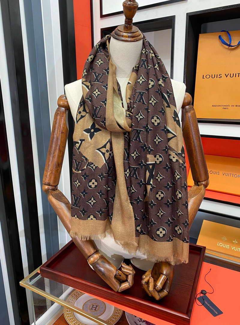 LV Scarves Louis Vuitton Monogram Shawl Scarf M60020 - luxibagsmall