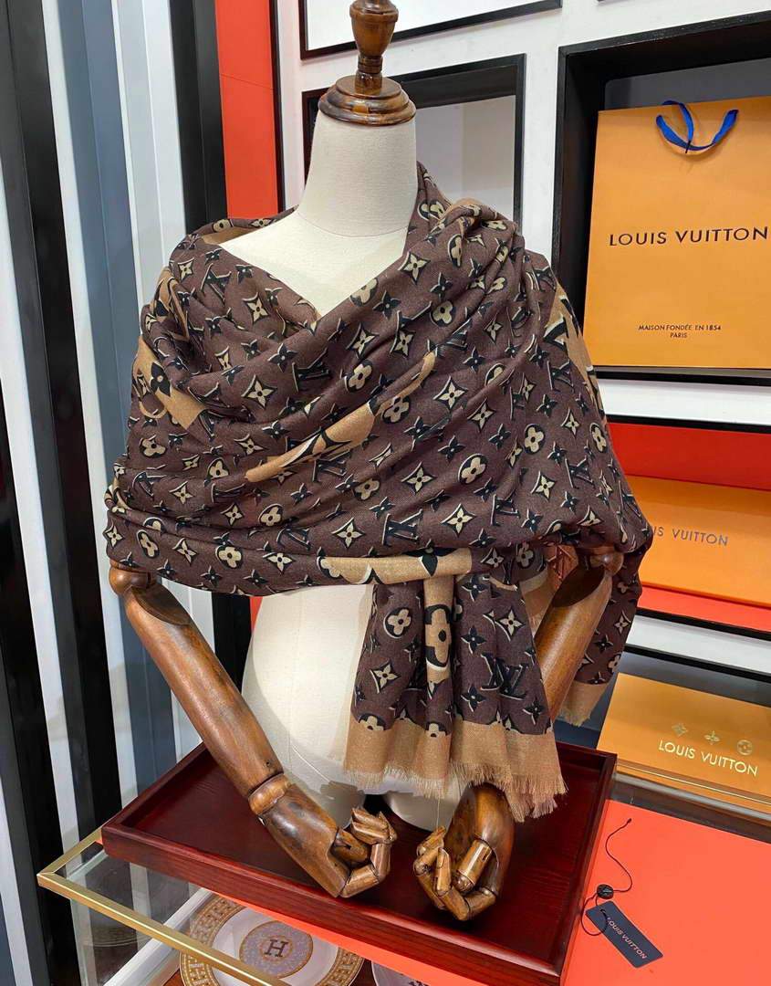 LV Scarves Louis Vuitton Monogram Shawl Scarf M60020 - luxibagsmall