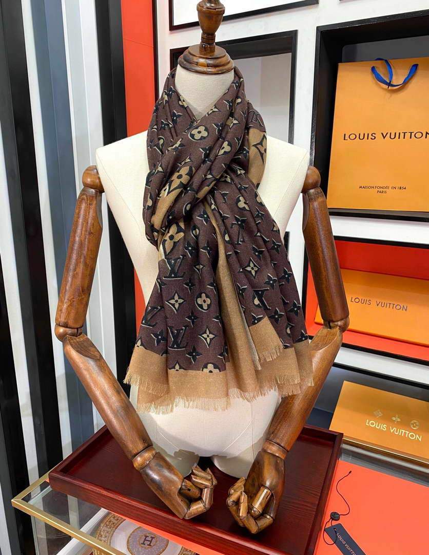 LV Scarves Louis Vuitton Monogram Shawl Scarf M60020 - luxibagsmall