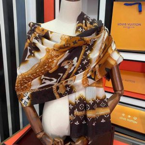 LV Scarves Louis Vuitton Monogram Shawl Scarf M60004 - luxibagsmall