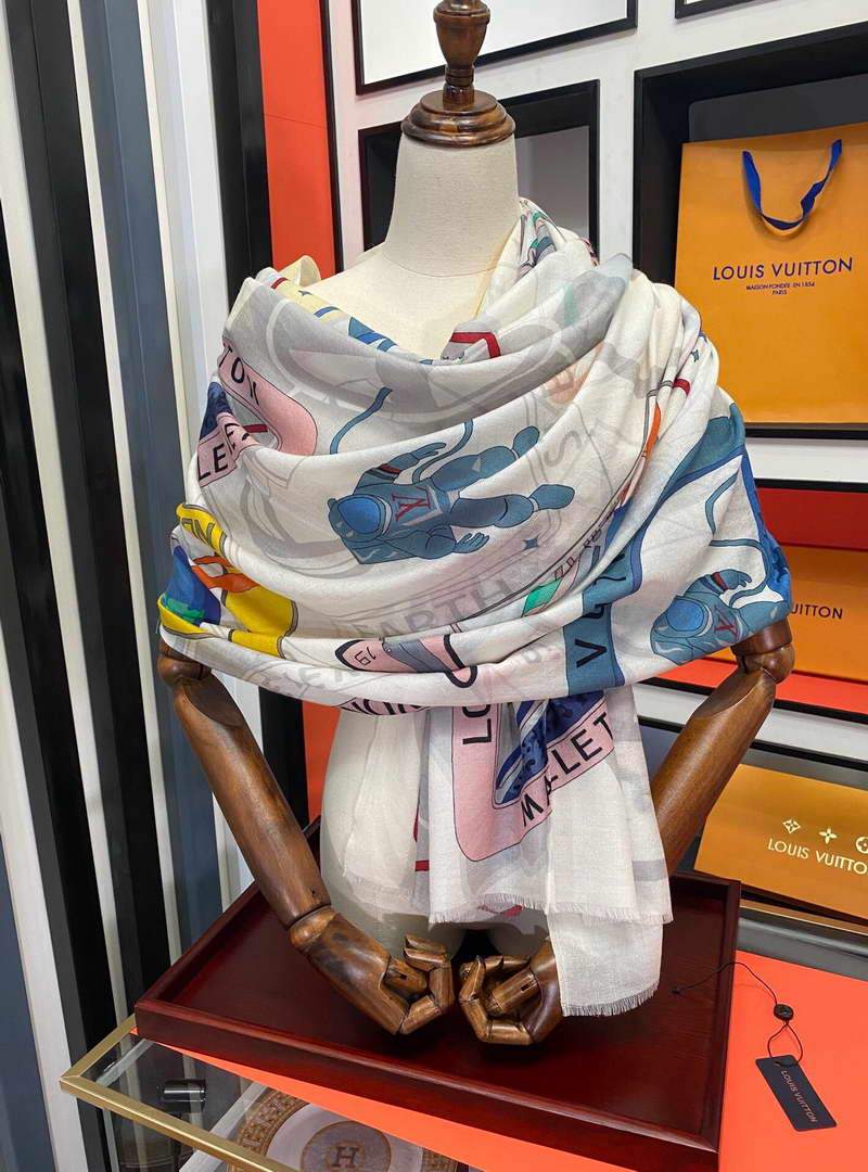 LV Scarves Louis Vuitton Monogram Shawl Scarf M60034 - luxibagsmall