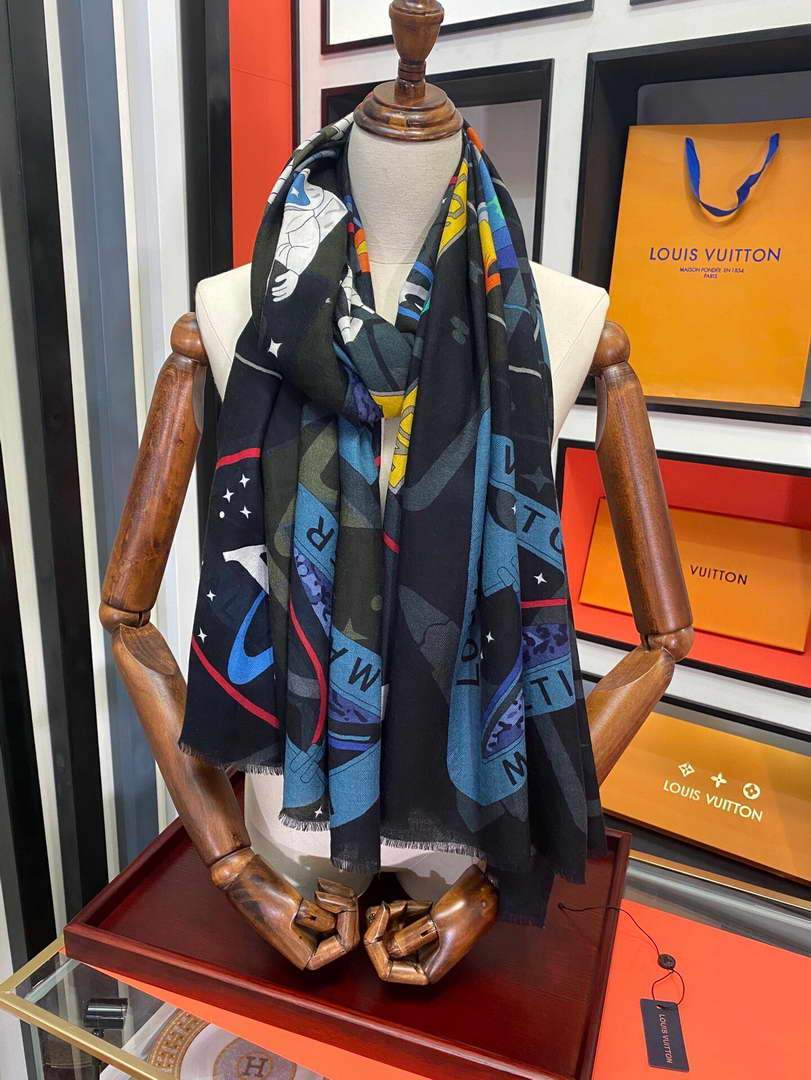 LV Scarves Louis Vuitton Monogram Shawl Scarf M60035 - luxibagsmall