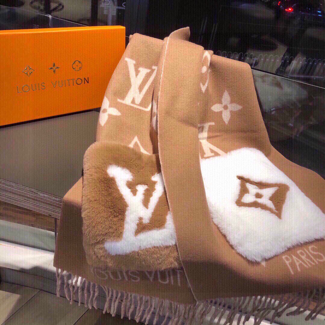 LV Scarves Louis Vuitton Monogram Shawl Scarf M60037 - luxibagsmall