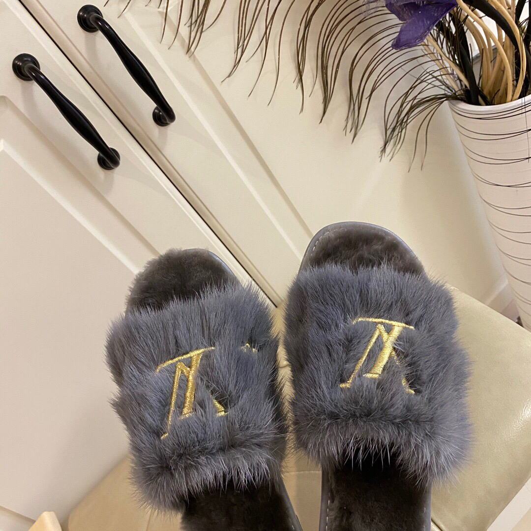 LV Slippers Designer Louis Vuitton Home Slippers 81089 Gray - luxibagsmall