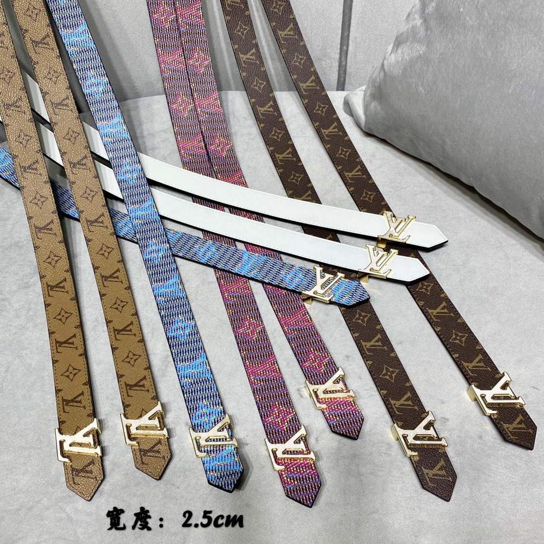 LV Women's Belts Collection Louis Vuitton Initials 25MM Belt Monogram 19001 - luxibagsmall