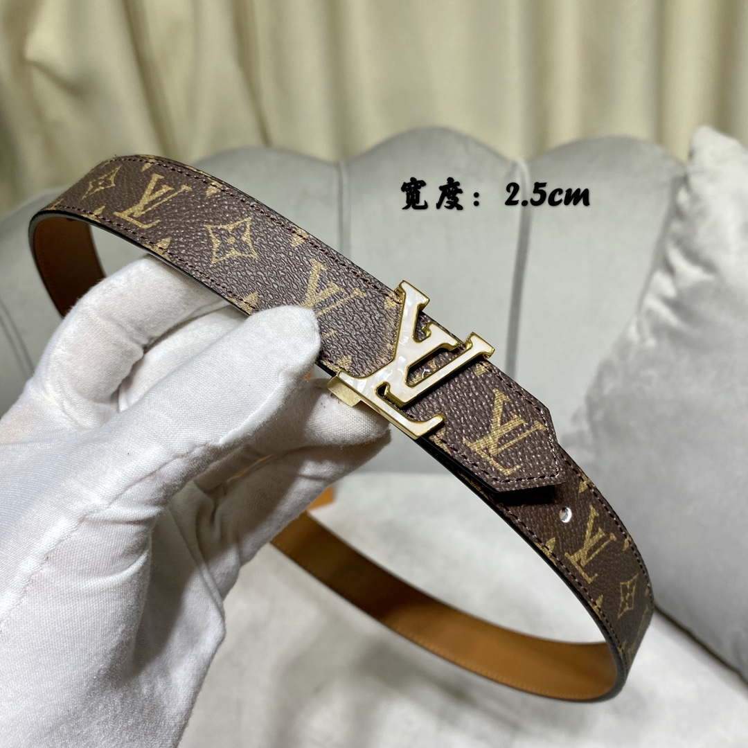 LV Women's Belts Collection Louis Vuitton Initials 25MM Belt Monogram 19001 - luxibagsmall