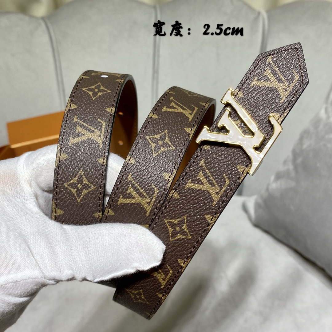 LV Women's Belts Collection Louis Vuitton Initials 25MM Belt Monogram 19001 - luxibagsmall