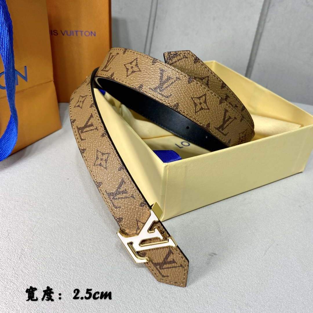 LV Women's Belts Collection Louis Vuitton Initials 25MM Belt Monogram 19001 - luxibagsmall