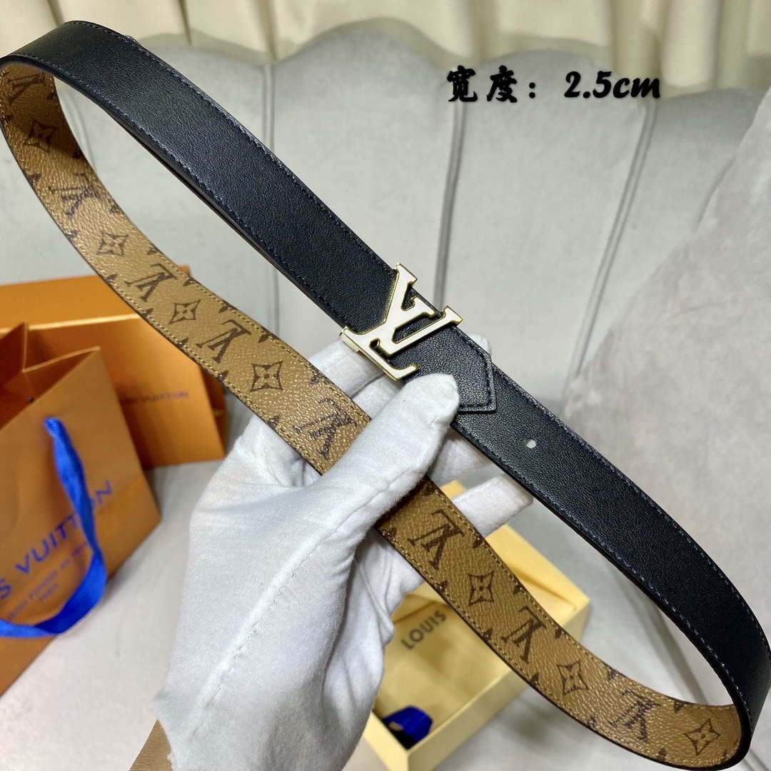 LV Women's Belts Collection Louis Vuitton Initials 25MM Belt Monogram 19001 - luxibagsmall