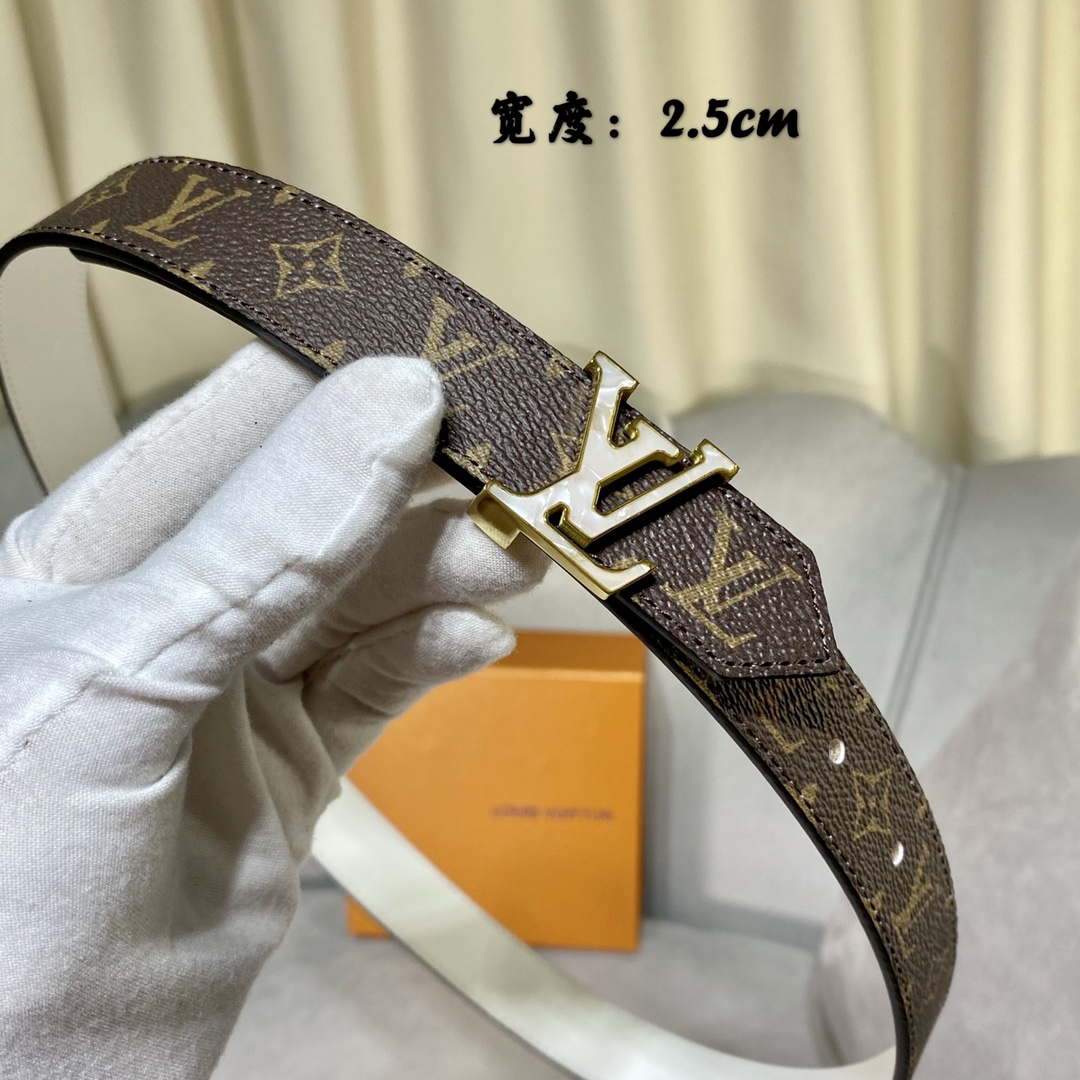 LV Women's Belts Collection Louis Vuitton Initials 25MM Belt Monogram 19001 - luxibagsmall