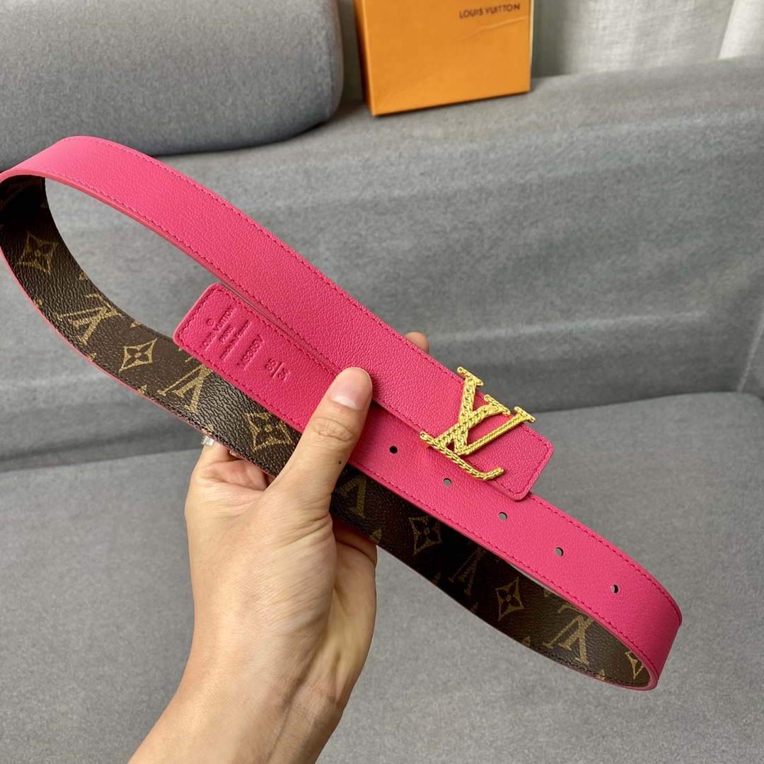 LV Women's Belts Collection Louis Vuitton Initials 30MM Belt Monogram 19002 - luxibagsmall