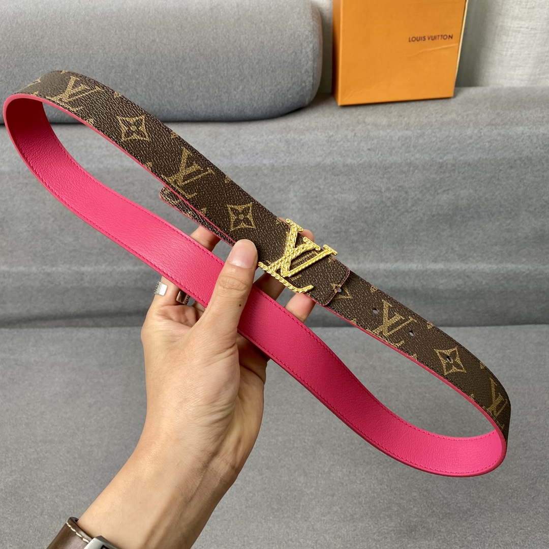 LV Women's Belts Collection Louis Vuitton Initials 30MM Belt Monogram 19002 - luxibagsmall