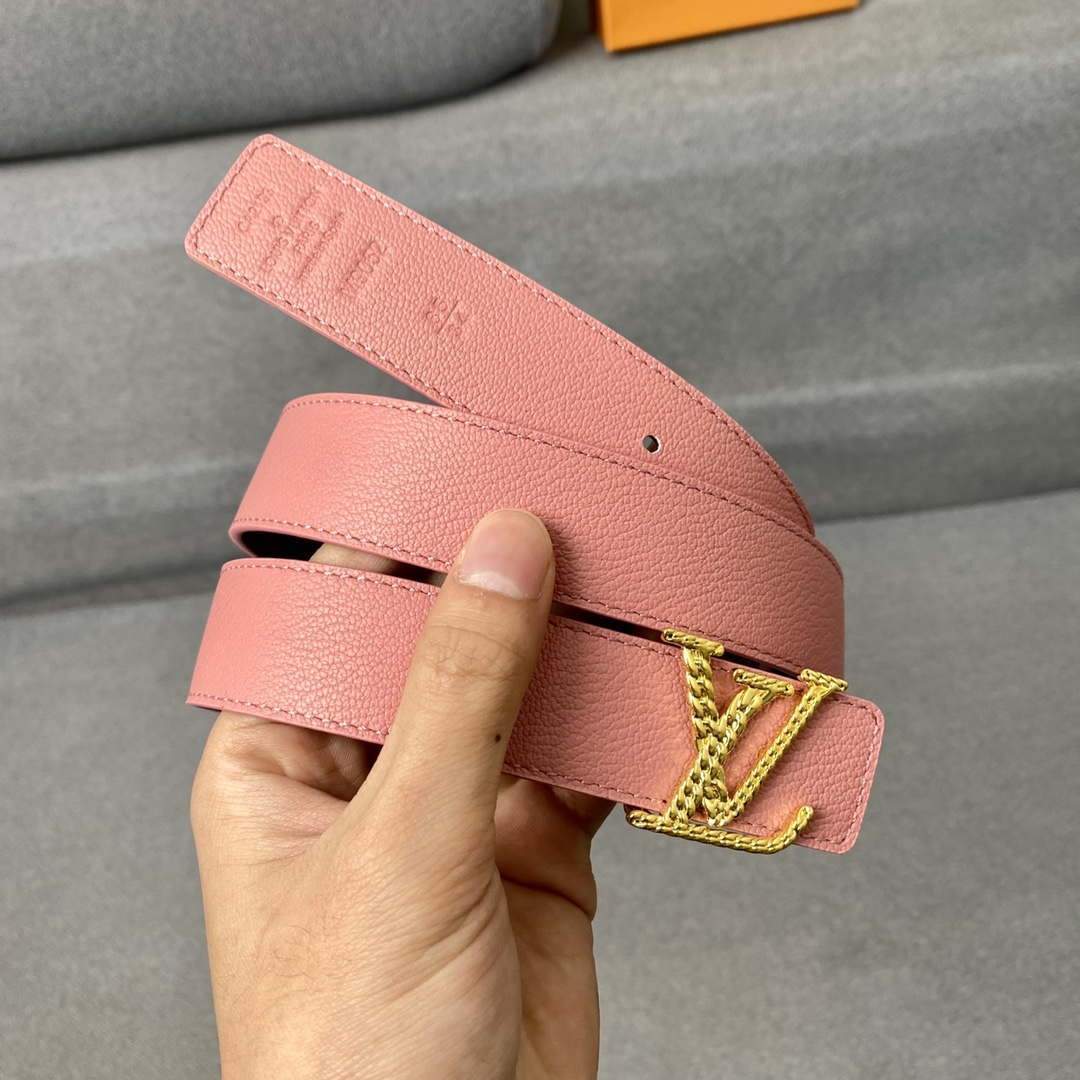 LV Women's Belts Collection Louis Vuitton Initials 30MM Belt Monogram 19002 - luxibagsmall