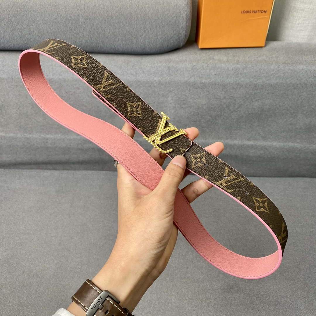 LV Women's Belts Collection Louis Vuitton Initials 30MM Belt Monogram 19002 - luxibagsmall