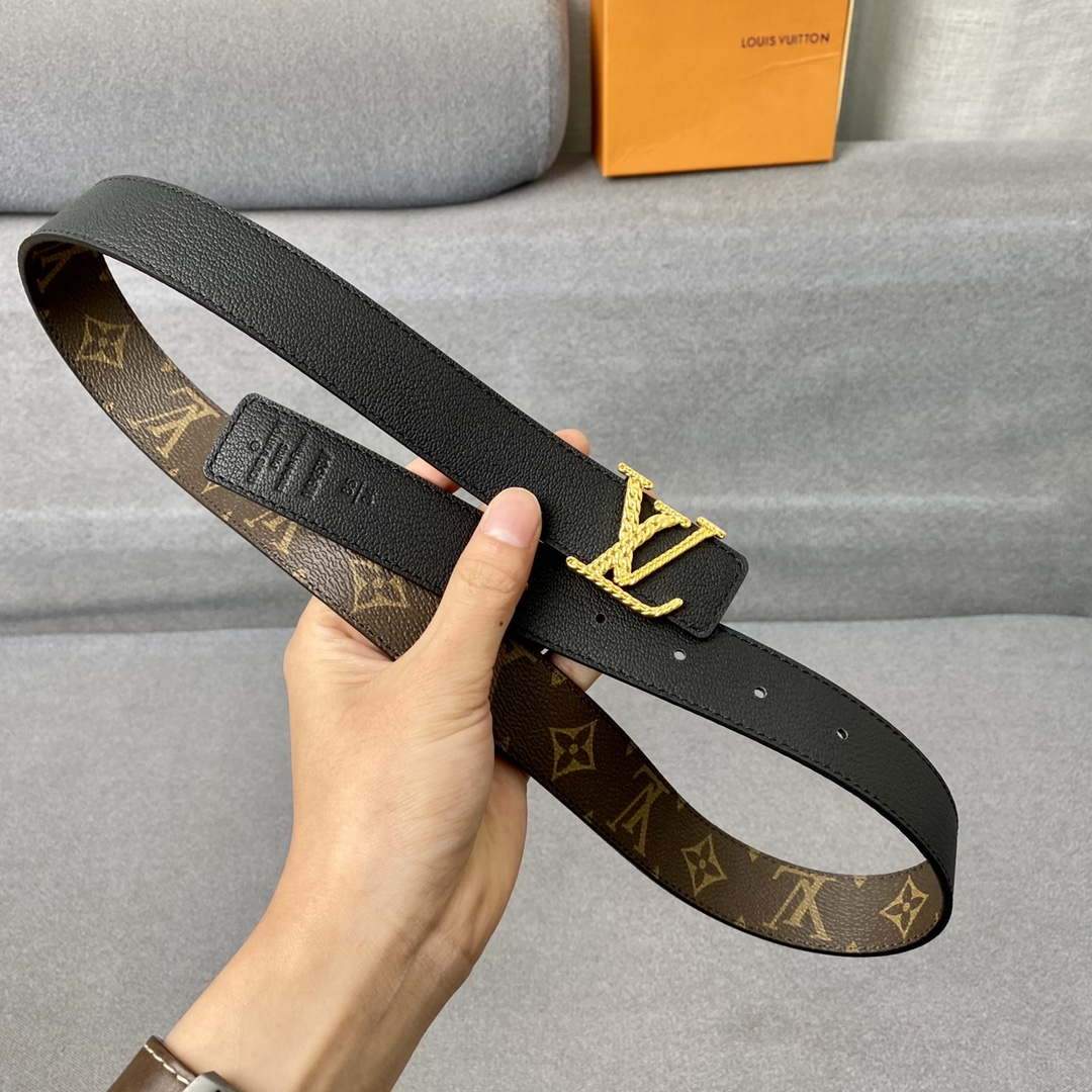 LV Women's Belts Collection Louis Vuitton Initials 30MM Belt Monogram 19002 - luxibagsmall