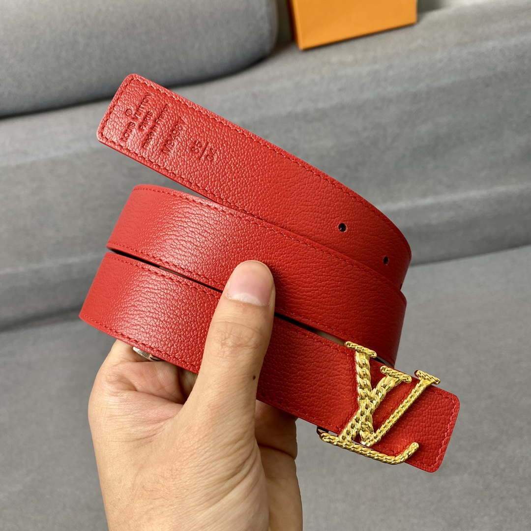 LV Women's Belts Collection Louis Vuitton Initials 30MM Belt Monogram 19002 - luxibagsmall