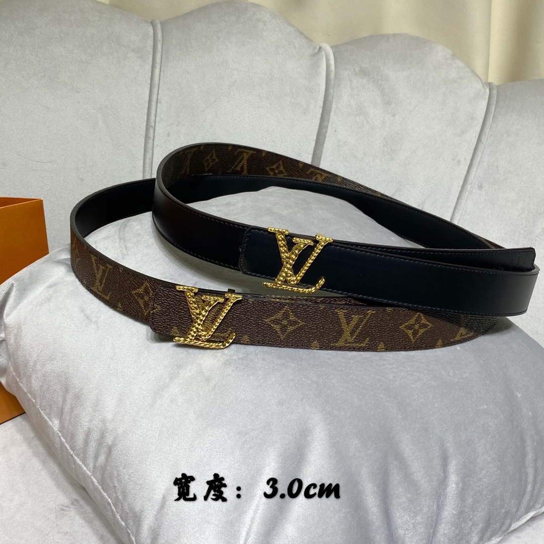 LV Women's Belts Collection Louis Vuitton Initials 30MM Belt Monogram 19002 - luxibagsmall