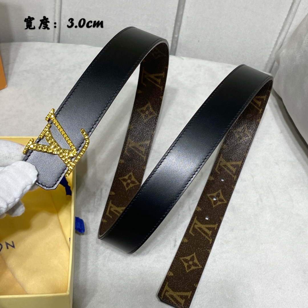 LV Women's Belts Collection Louis Vuitton Initials 30MM Belt Monogram 19002 - luxibagsmall