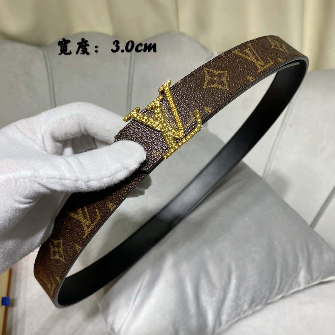 LV Women's Belts Collection Louis Vuitton Initials 30MM Belt Monogram 19002 - luxibagsmall