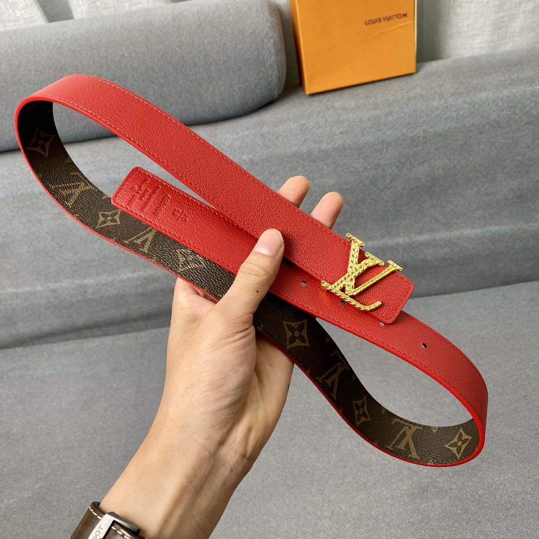 LV Women's Belts Collection Louis Vuitton Initials 30MM Belt Monogram 19002 - luxibagsmall