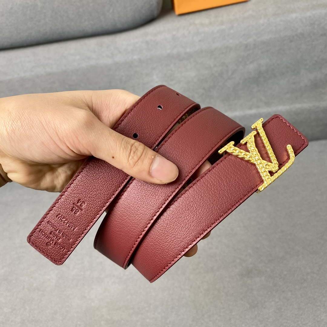 LV Women's Belts Collection Louis Vuitton Initials 30MM Belt Monogram 19002 - luxibagsmall