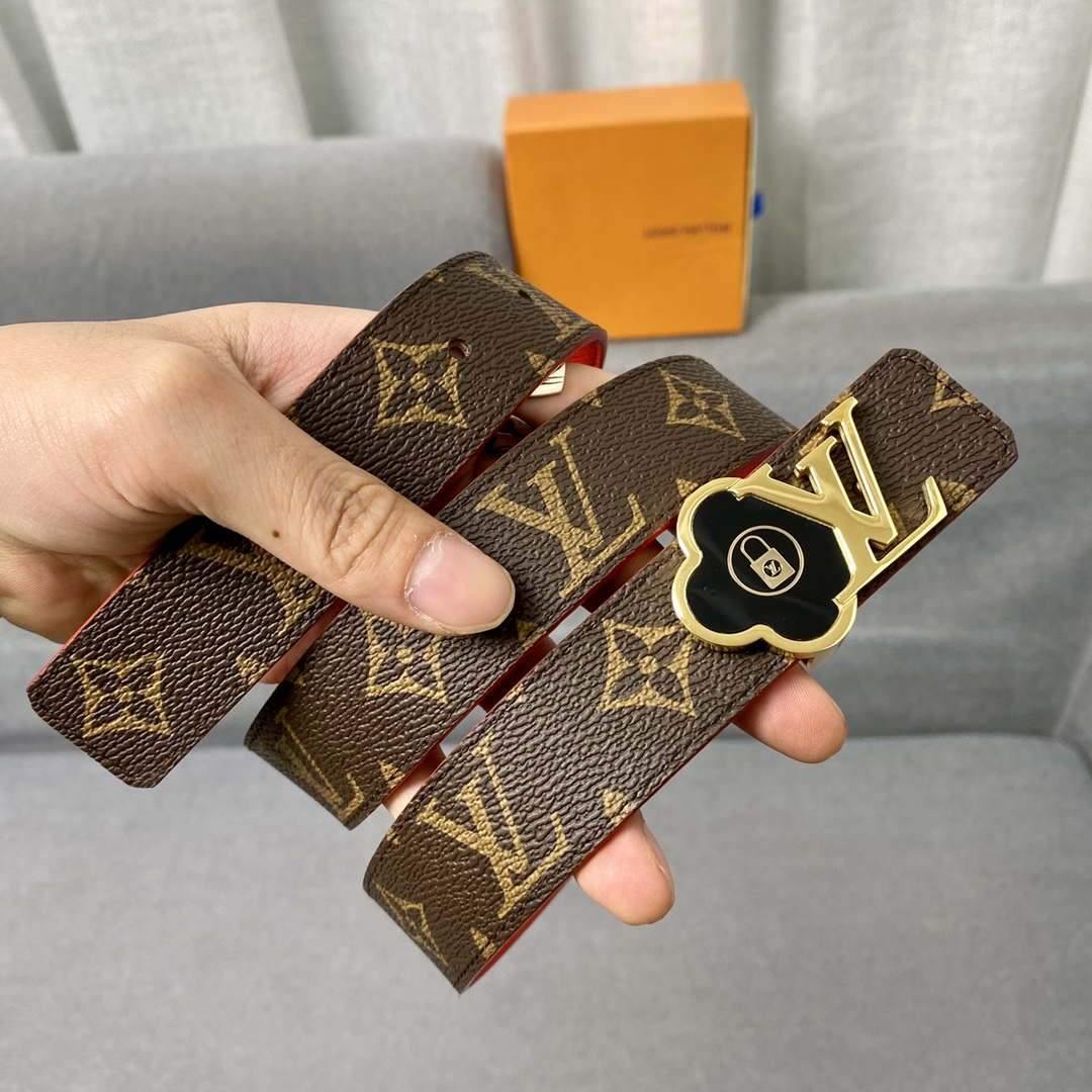 LV Women's Belts Collection Louis Vuitton Initials 30MM Belt Monogram 19006 - luxibagsmall