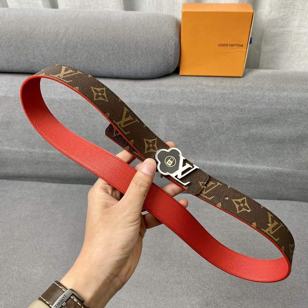 LV Women's Belts Collection Louis Vuitton Initials 30MM Belt Monogram 19006 - luxibagsmall