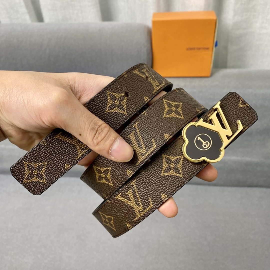 LV Women's Belts Collection Louis Vuitton Initials 30MM Belt Monogram 19006 - luxibagsmall