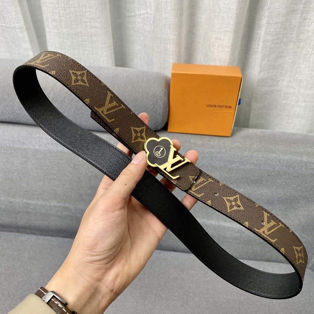 LV Women's Belts Collection Louis Vuitton Initials 30MM Belt Monogram 19006 - luxibagsmall