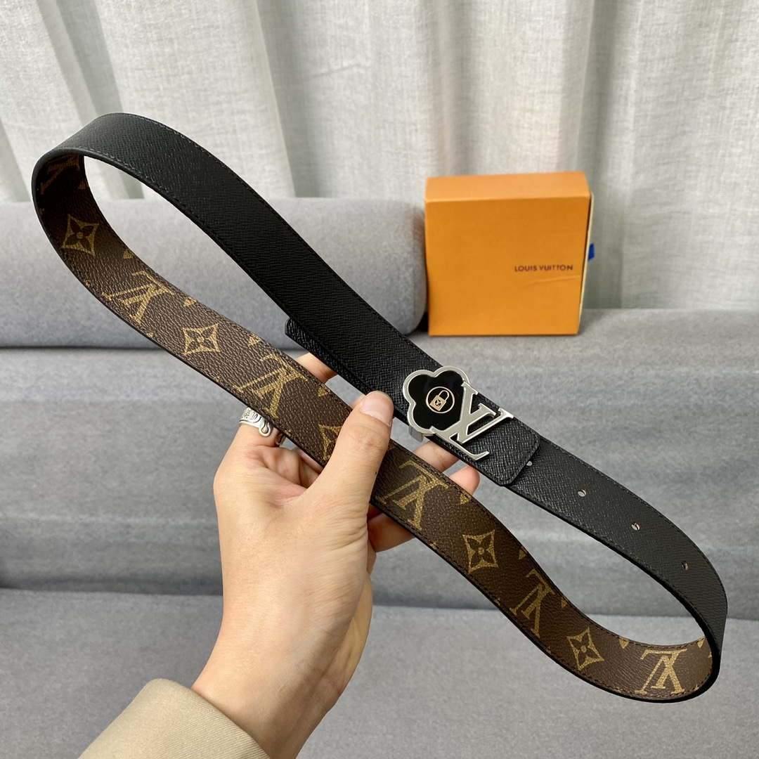 LV Women's Belts Collection Louis Vuitton Initials 30MM Belt Monogram 19006 - luxibagsmall