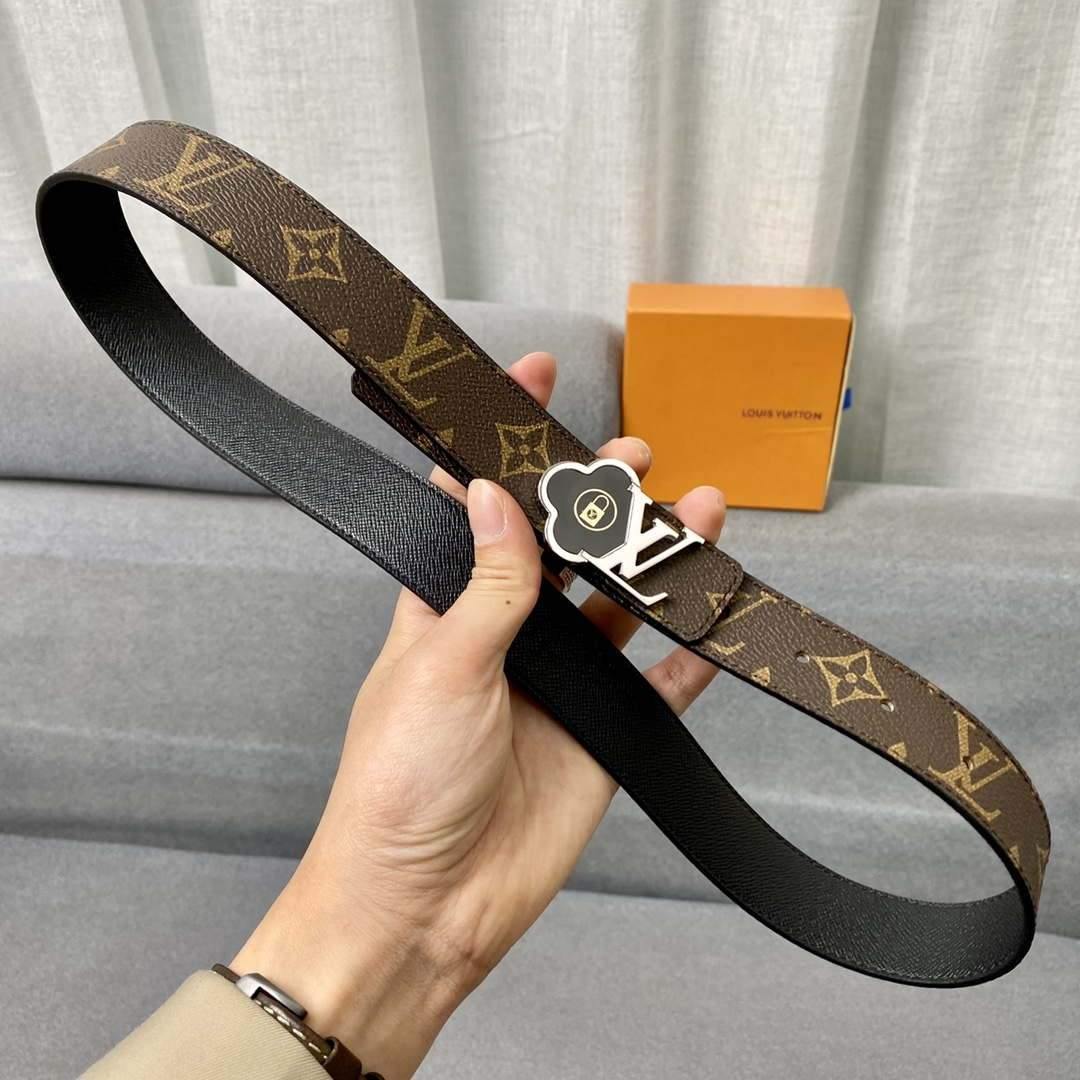 LV Women's Belts Collection Louis Vuitton Initials 30MM Belt Monogram 19006 - luxibagsmall