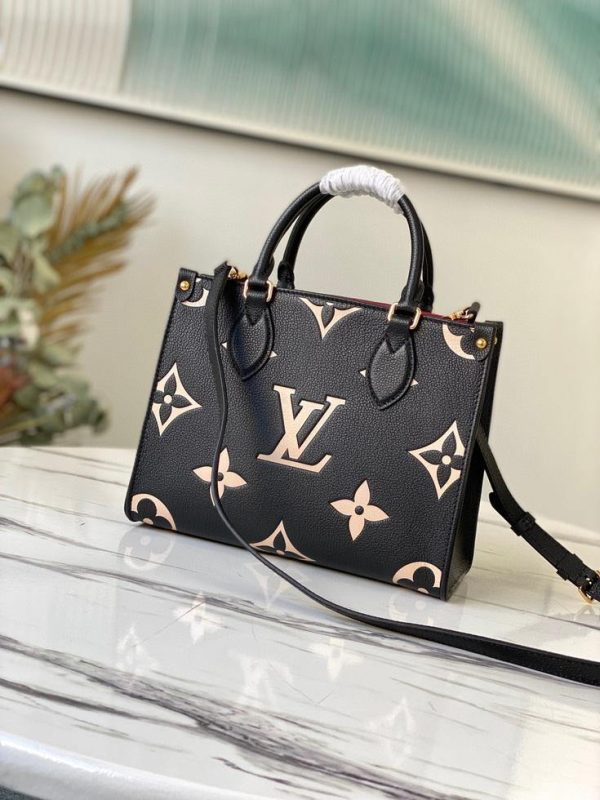 LV M45659 Louis Vuitton M45654 Onthego Pm Tote Bag Black - luxibagsmall