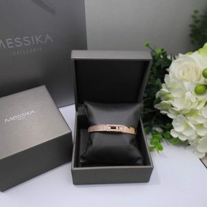 Messika Rose Gold Diamond Bangle Bracelet Move Joaillerie 20208 - luxibagsmall