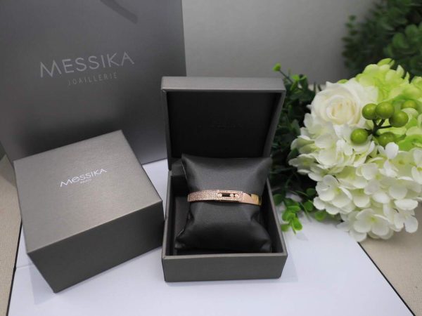 Messika Rose Gold Diamond Bangle Bracelet Move Joaillerie 20208 - luxibagsmall