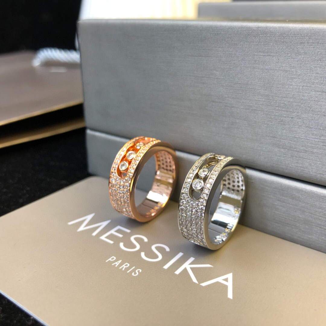 Messika Rose Gold Diamond Ring Move Joaillerie 20219 - luxibagsmall