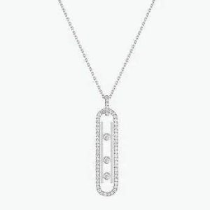 Messika White Gold Diamond Necklace Move Classique 20216 - luxibagsmall