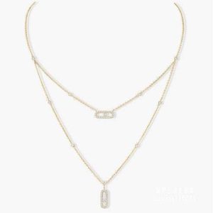 Messika Rose Gold Diamond Necklace Move Classique 20214 - luxibagsmall