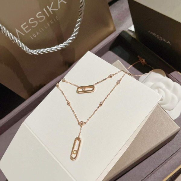 Messika White Gold Diamond Necklace Move Classique 20215 - luxibagsmall