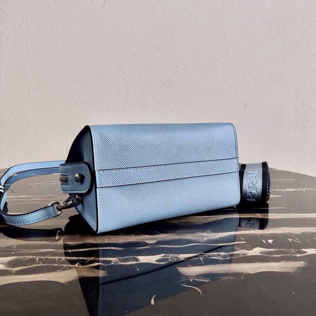 Prada 1BA269 Saffiano Leather Prada Monochrome Bag Blue - luxibagsmall