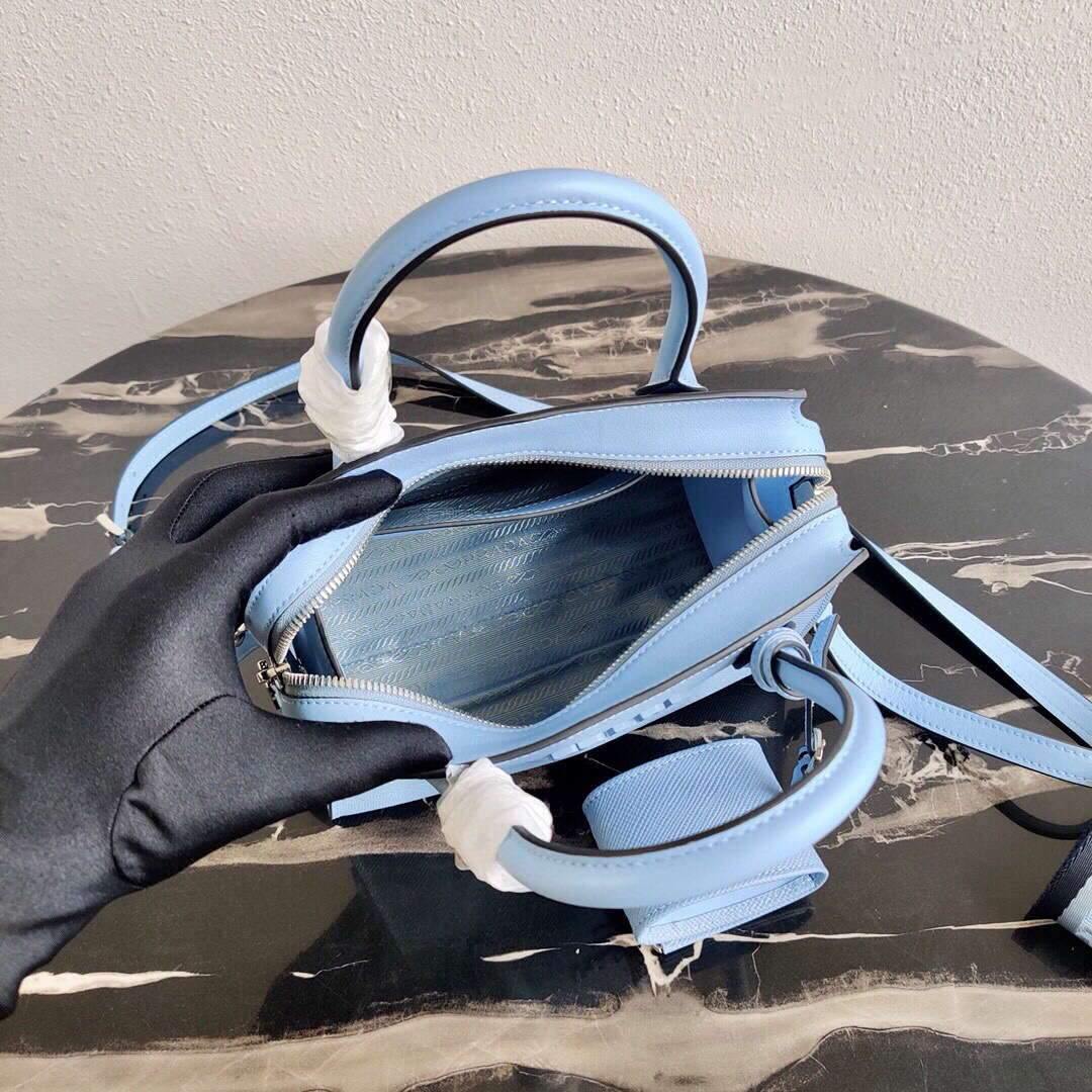 Prada 1BA269 Saffiano Leather Prada Monochrome Bag Blue - luxibagsmall